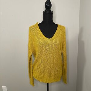 moon & madison Vibrant Yellow V-Neck Sweater
